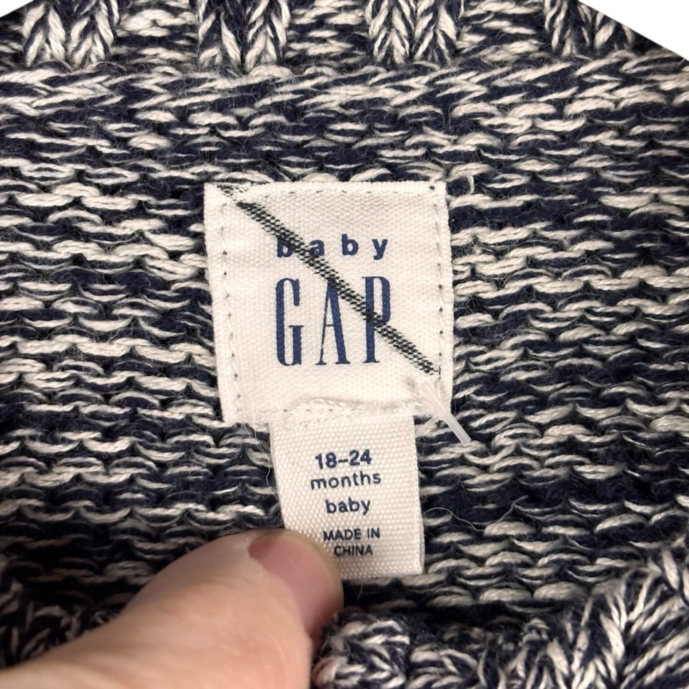 Baby Gap Navy Marled Zip-Front Sweater – 18–24 Months - Picture 3 of 6